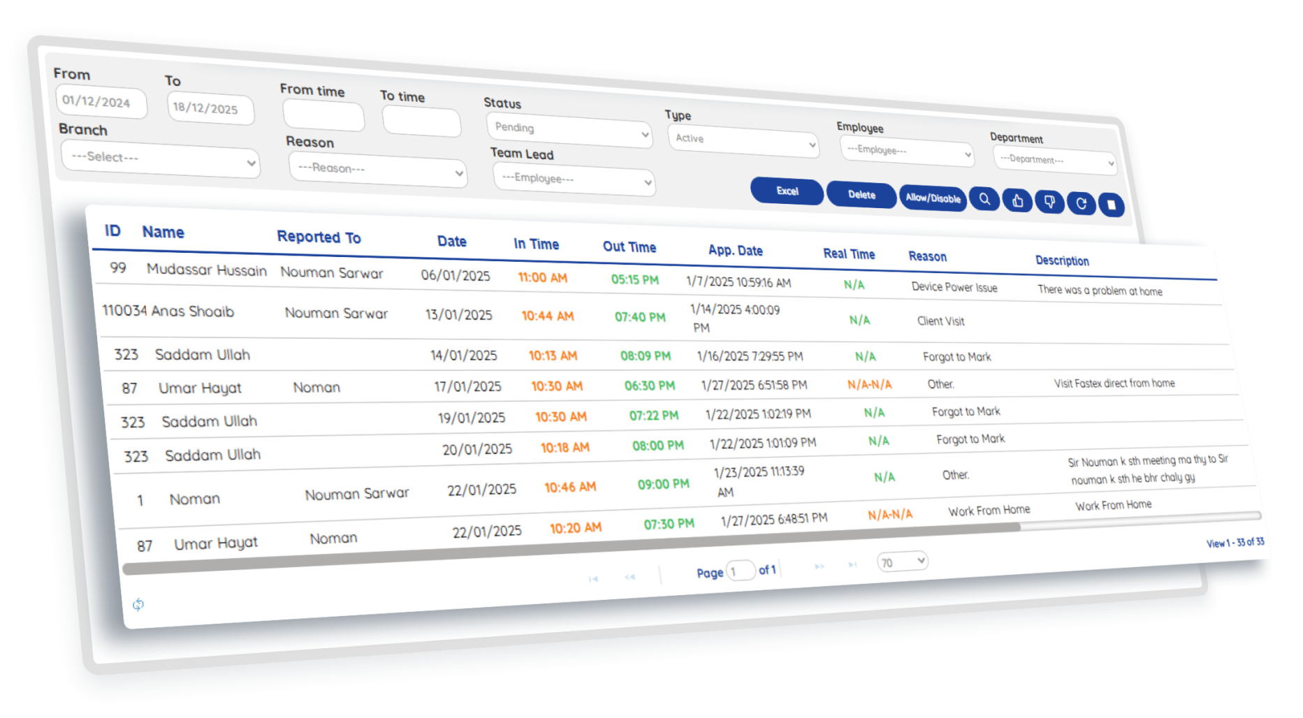 Manual Attendance Management Preview Manual Attendance Management Preview